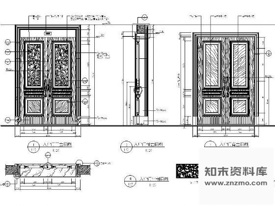 图块/节点豪华公寓入户大门详图 通用节点