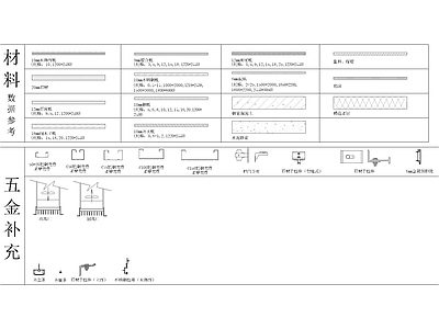各种五金件及钢材施工图