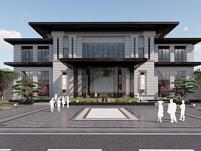 新中式售楼处建筑