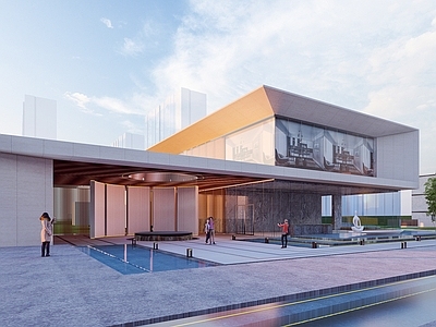 现代售楼处建筑 方形
