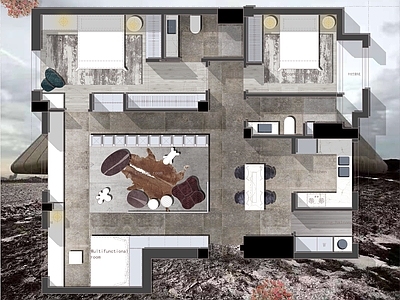 150m²户型大平层9稿方案CAD PSD施工图