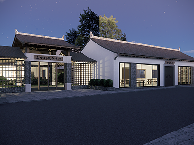 新中式医疗建筑 乡村疗养中心 养老院 庭院景观