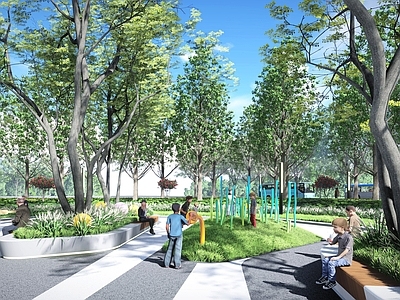 现代公园景观 街角公园 口袋公园 市政公园