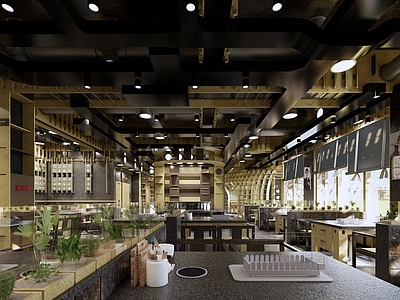 通辽烤肉料理店设计施工图 日韩料理店