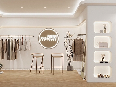 现代服装箱包店 女装直播间