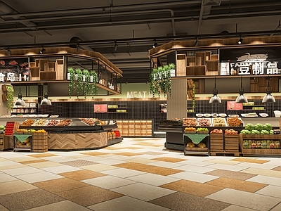 现代超市 生活超市 生鲜超市 超市生鲜区 水果蔬菜 粮油 商品