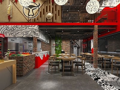 工业风火锅店