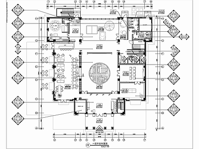900㎡售楼处销售中心CAD施工图