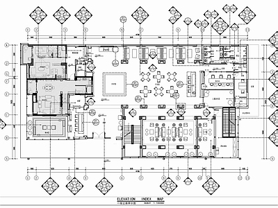 800㎡售楼处CAD平立面施工图