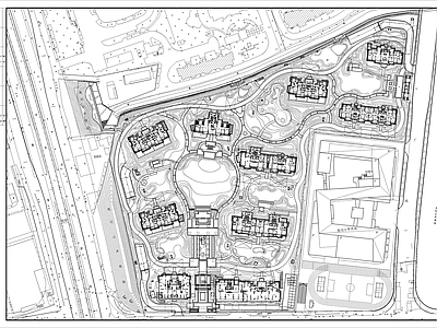上海方兴西区金茂府全套实景施工图 居住区景观