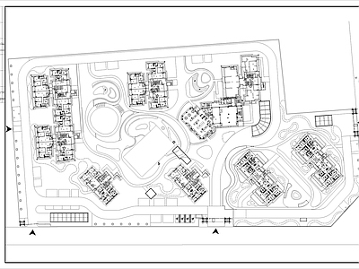 五源河公寓住宅景观方案设计全套施工图 居住区景观