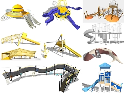 儿童游乐设施组合 儿童滑梯 攀爬架 空中栈道