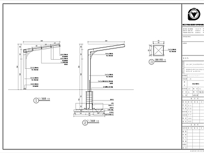 非机动车车棚节点详图 景观小品