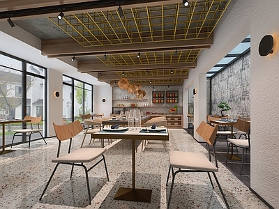 工业风员工餐厅 自助餐厅