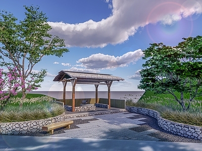 现代公园景观 组合 美丽乡村 节点