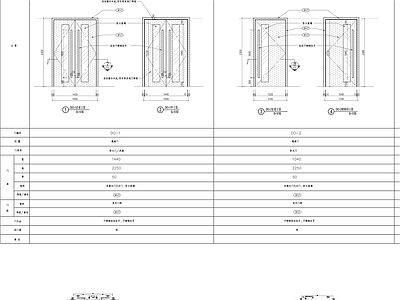 现代简约防火门节点单开门双开门节点详图 通用节点