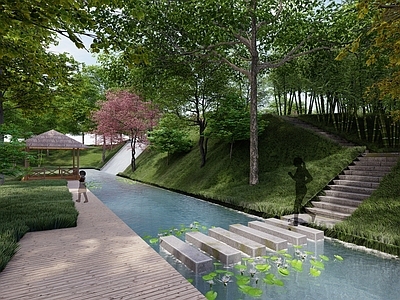 现代公园景观 游园