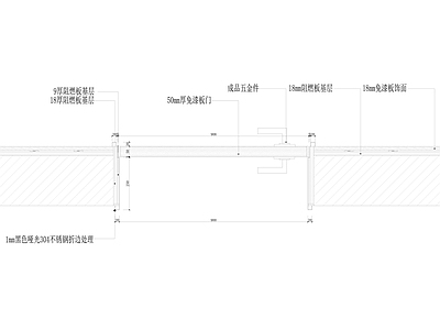 窄边框不锈钢门套节点施工图 通用节点