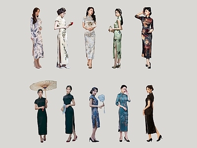 2D现代旗袍女人合集