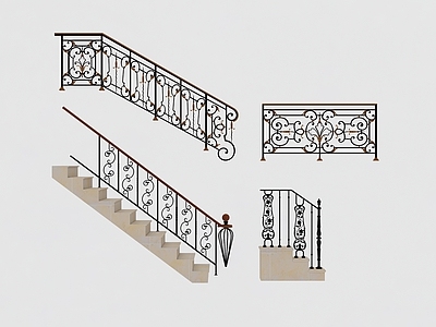 欧式铁艺 扶手 不锈钢栏杆 护栏 楼梯围栏