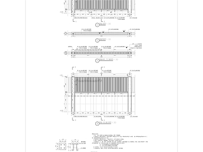 新中式居住区学校围墙节点施工图