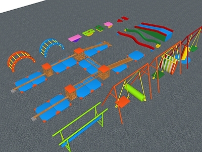 幼儿园器械 儿童游乐设备 平衡木 拱桥 建构玩具