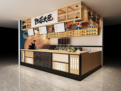 中式奶茶店 单层 收银