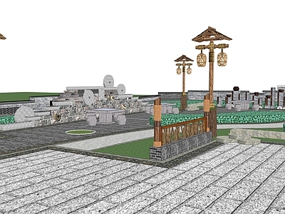 中式乡村公园 民俗公园 乡村 院落围墙 乡村景墙 乡村小品