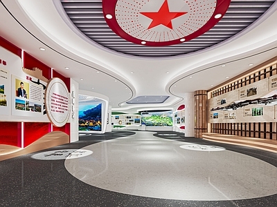现代党建文化展厅 党建文化墙 党史展厅 红军纪念馆 文化展馆