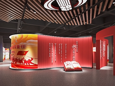 现代党建文化展厅 党建文化墙 党史展厅 红军纪念馆 文化展馆