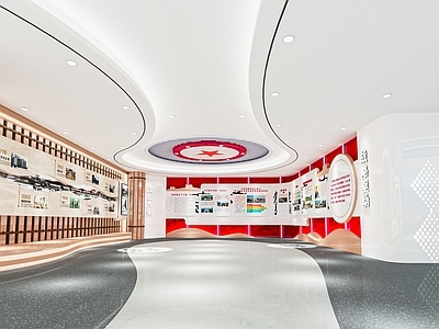 现代党建文化展厅 党建文化墙 党史展厅 红军纪念馆 文化展馆