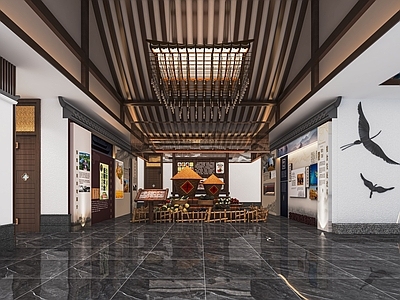 新中式公司展厅 产品 企业产品展厅 展览 展板 文化墙