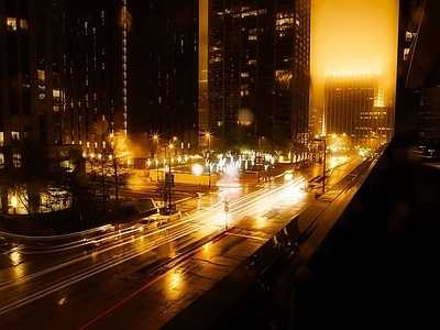 夜晚街道外景