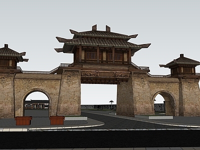 中式老城门