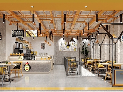 现代快餐店 正新鸡排 汉堡店 椅 餐饮前台