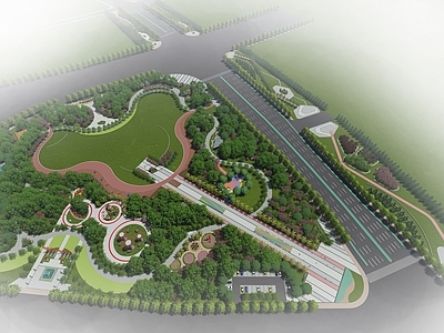 现代街头绿地公园