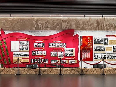 现代党建展厅 红色革命纪念馆 纪念馆展厅 抗战题材展厅 战争场景