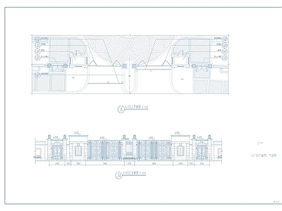 欧式简约小区入口铁艺大门节点详图 通用节点