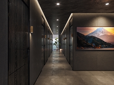 日式餐厅过道 楼梯间