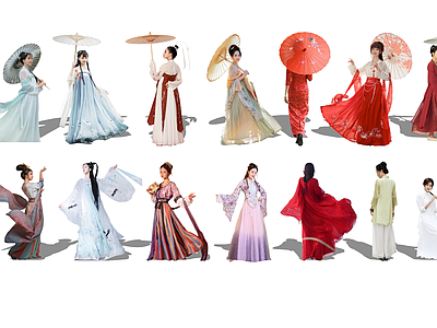 2D中式汉服古风古典人物女人美女