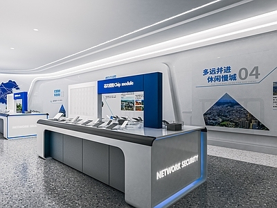 现代商业展厅 展馆 展览 展板 文化墙 宣传栏 企业墙 展示墙 触控机