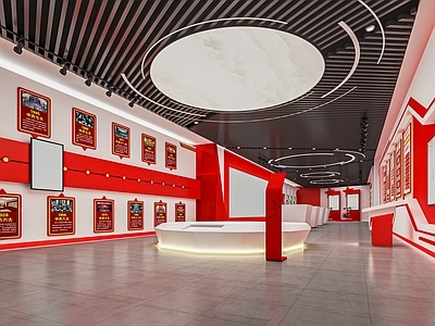 现代党建文化展厅 党建文化墙 党史展厅 红军纪念馆 文化展馆