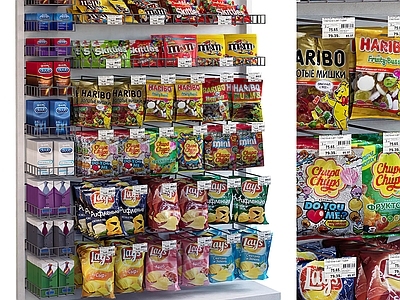 现代超市货架 零售商品 超市 商店