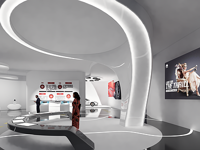 现代数码实体店 手机店 汽车店 科技综合陈设展览馆