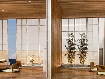 日式料理店包厢 榻榻米包间 餐饮店 餐桌椅 寿司店 快餐厅 灯笼布帘