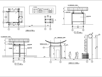 现代大门 房建筑及结构施工图 通用节点