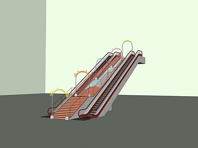 现代室外扶手楼梯 商场 自动扶梯 室内 户外 金属