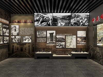 现代红色革命纪念馆 纪念馆展厅 抗战题材展厅 战役馆 战争场景