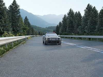 现代森林公路 盘山道路