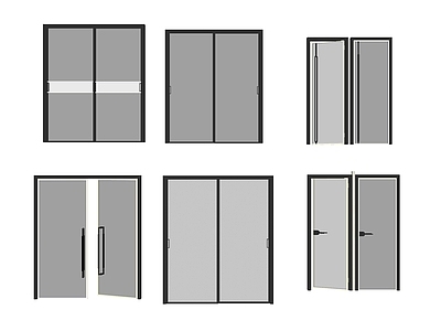 现代推拉门 玻璃门 厨卫门